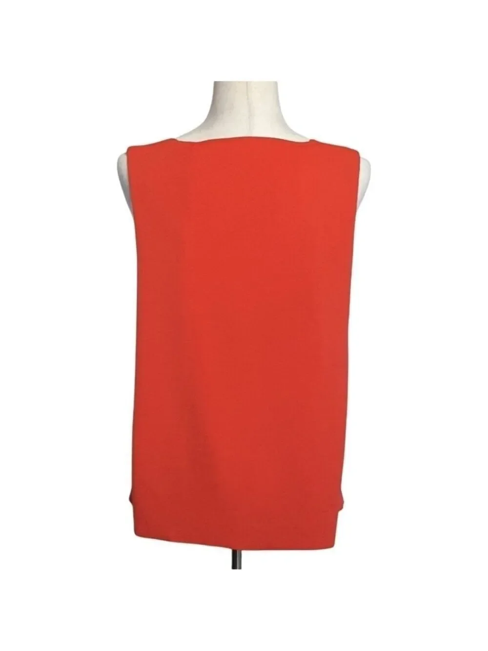 Rachel Roy Orange V-Neck Swing Tank Top High Low Flowy Draped Summertime